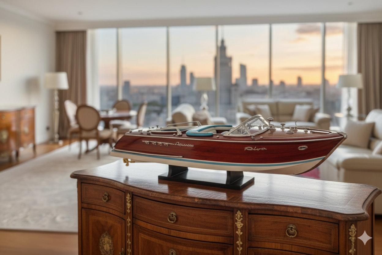 model Riva Aquarama Lamborghini 50 cm, replika motorówki z 1968 roku